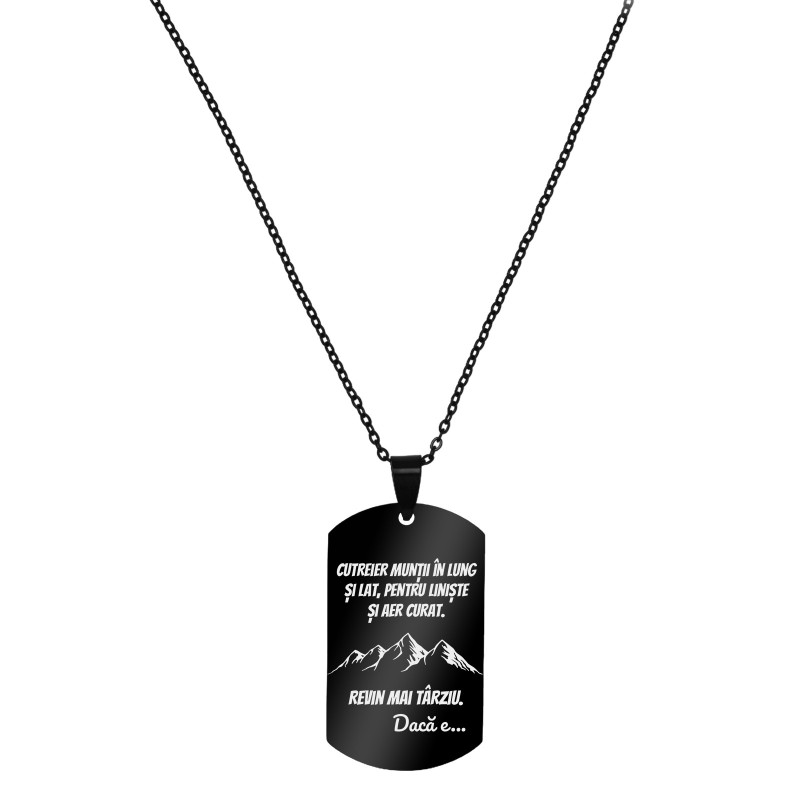 Colier Personalizat Army Inox Negru Munti