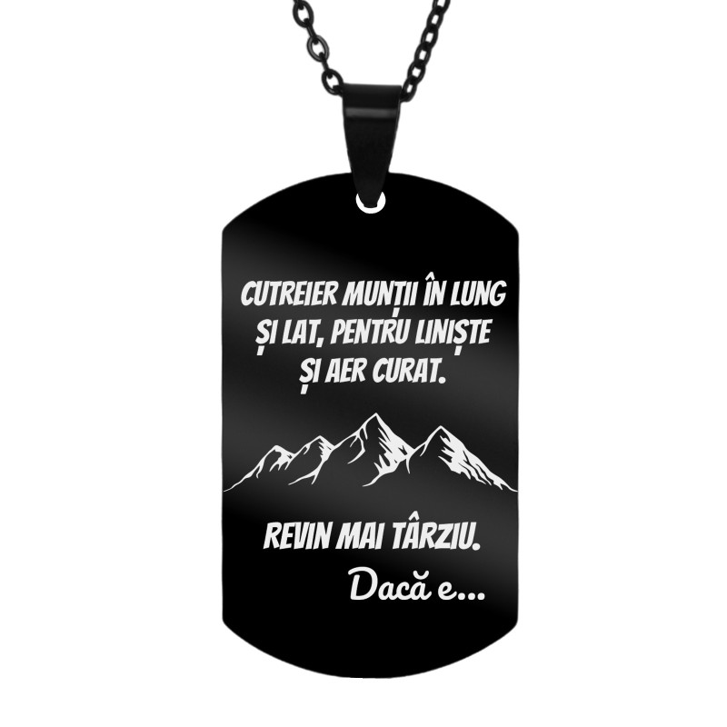 Colier Personalizat Army Inox Negru Munti