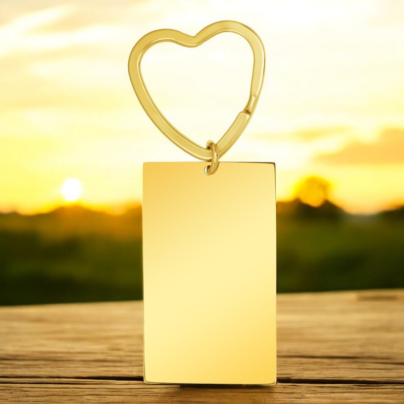                  Breloc Personalizat Dreptunghi Inox Auriu Mesajul Tau
               