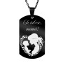 Colier Personalizat Army Inox Negru Mama