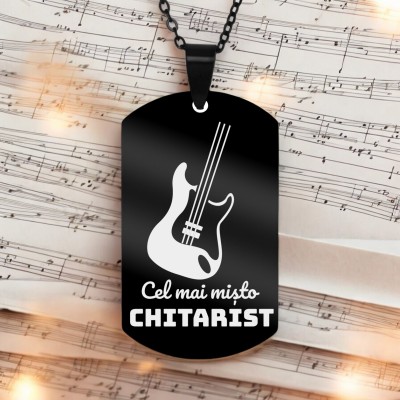 Colier Personalizat Army Inox Negru Muzica
