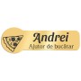 Ecuson Personalizat Zoom Inox Auriu Nume Bucatar Cofetar