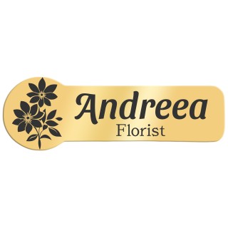 Ecuson Personalizat Zoom Inox Auriu Nume Designer Florist