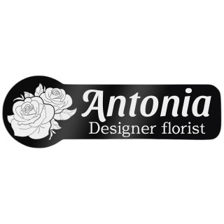 Ecuson Personalizat Zoom Inox Negru Nume Designer Florist