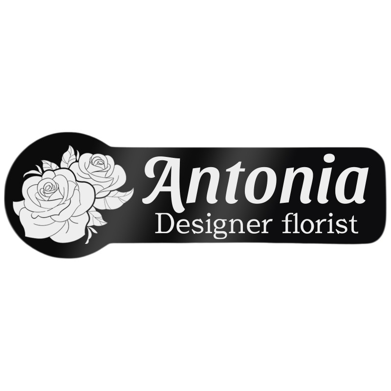 Ecuson Personalizat Zoom Inox Negru Nume Designer Florist