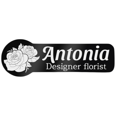 Ecuson Personalizat Zoom Inox Negru Nume Designer Florist