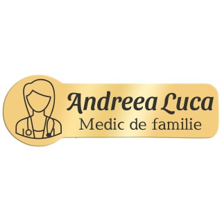 Ecuson Personalizat Zoom Inox Auriu Nume Medici si Asistenti