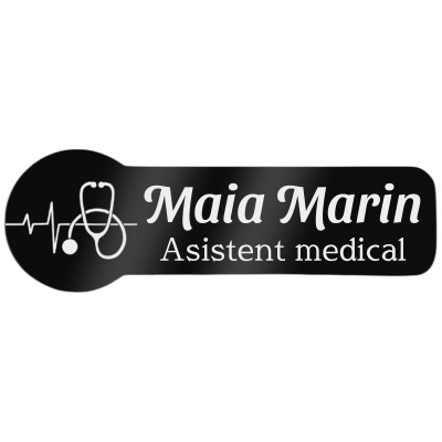 Ecuson Personalizat Zoom Inox Negru Nume Medici si Asistenti