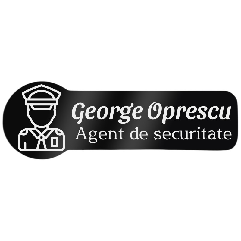 Ecuson Personalizat Zoom Inox Negru Nume Super Eroi