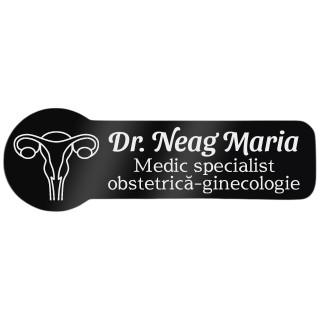 Ecuson Personalizat Zoom Inox Negru Nume Doctor Ginecolog