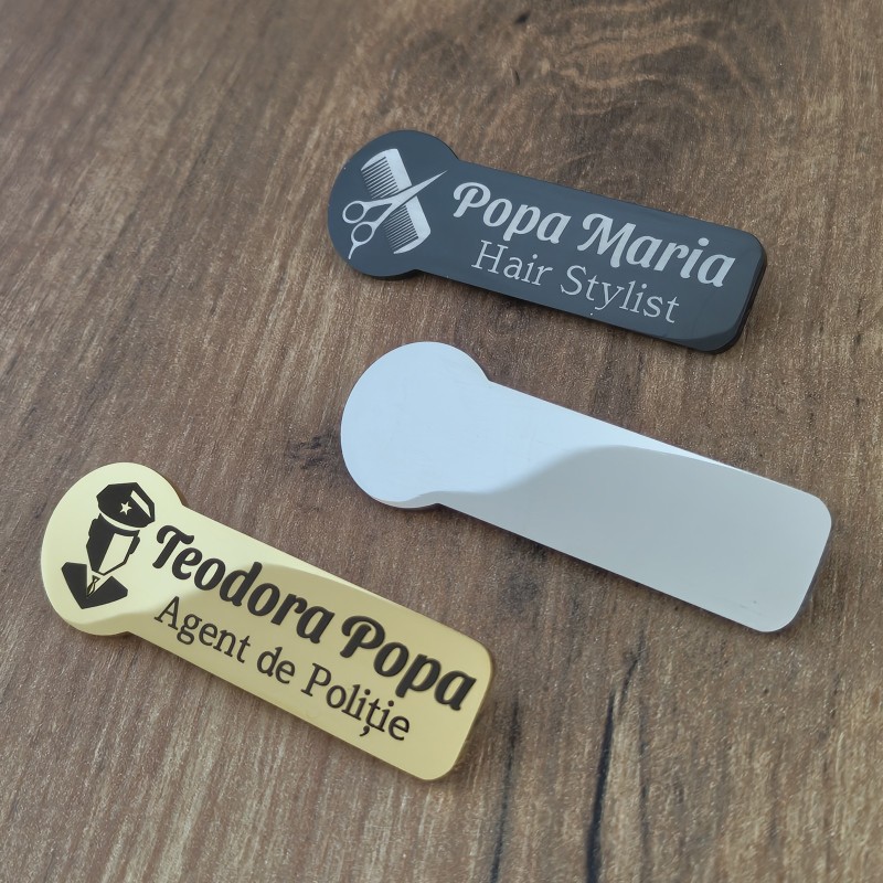 Ecuson Personalizat Zoom Inox Argintiu Nume Profesor