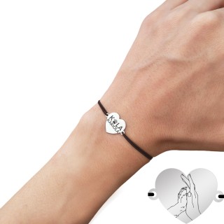 Bratara Personalizata Inima Inox Argintiu Iubitor de Animale Kola Kariola