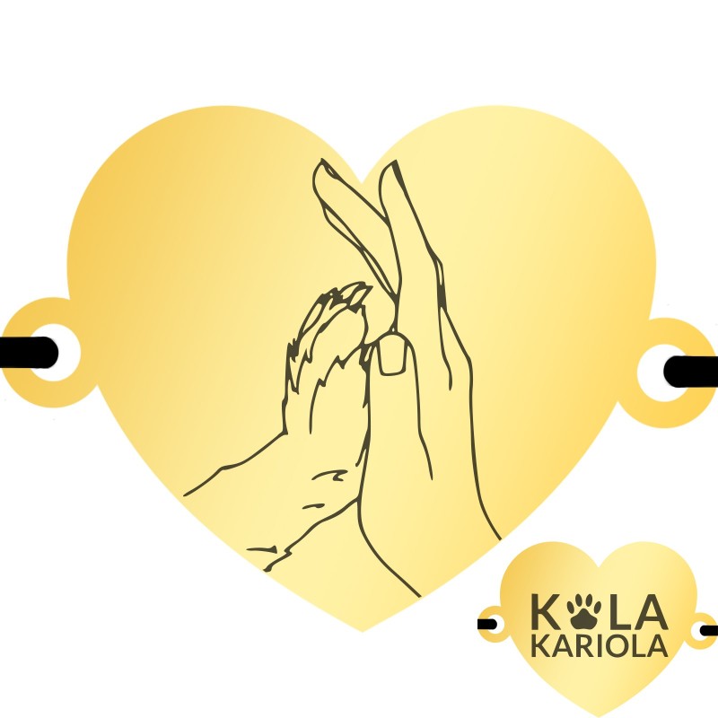                  Bratara Personalizata Inima Inox Auriu Iubitor de Animale Kola Kariola
               