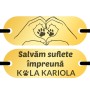 Bratara Personalizata Elastic negru Placuta Inox Auriu Iubitor de Animale Kola Kariola