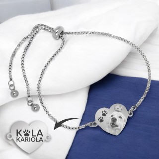 Bratara Personalizata Lantisor Inima Inox Argintiu Bennyta Kola Kariola