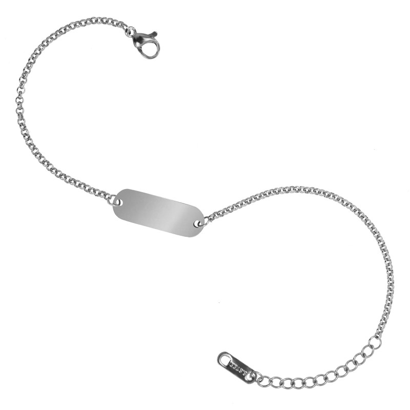                  Bratara Personalizata Lantisor Placuta Inox Argintiu Cel mai bun Prieten Kola Kariola
               