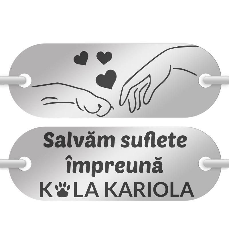                  Bratara Personalizata Lantisor Placuta Inox Argintiu Cel mai bun Prieten Kola Kariola
               