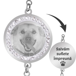 Bratara personalizata Lantisor Rotund Pietre Inox Argintiu Costi Kola Kariola