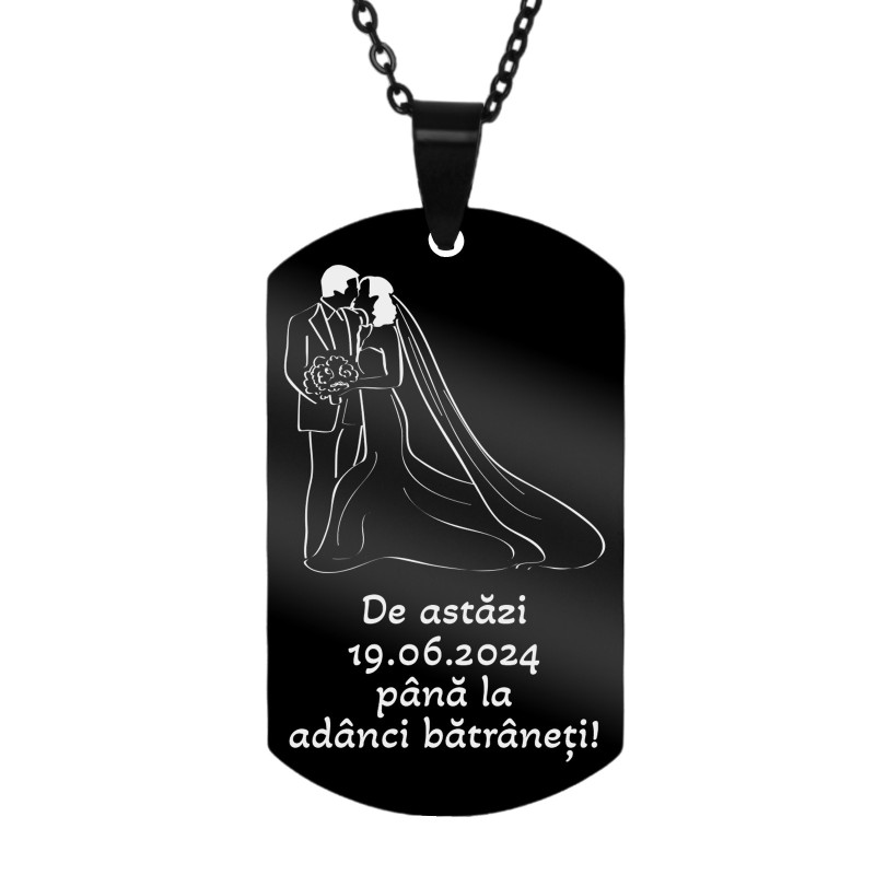                  Colier Personalizat Army Inox Negru Nunta
               