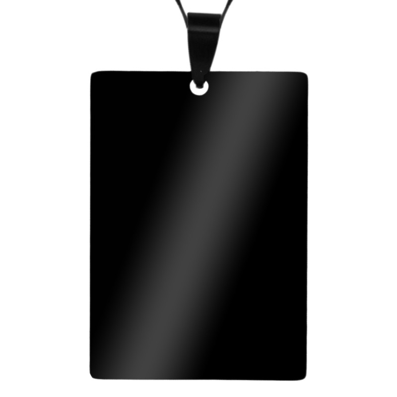                  Colier Personalizat Dreptunghi Inox Negru Poza si Mesaj
               