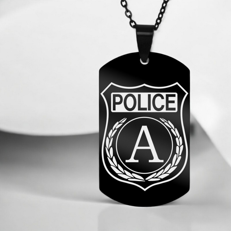                  Colier Personalizat Army Inox Negru Politie
               