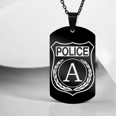Colier Personalizat Army Inox Negru Politie