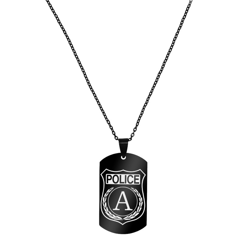                  Colier Personalizat Army Inox Negru Politie
               