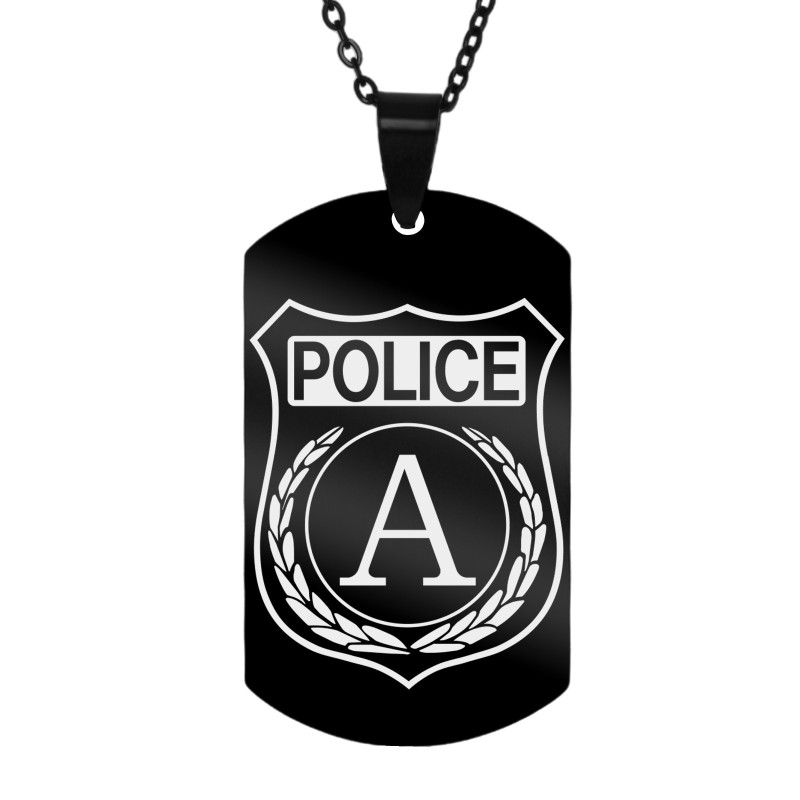                  Colier Personalizat Army Inox Negru Politie
               