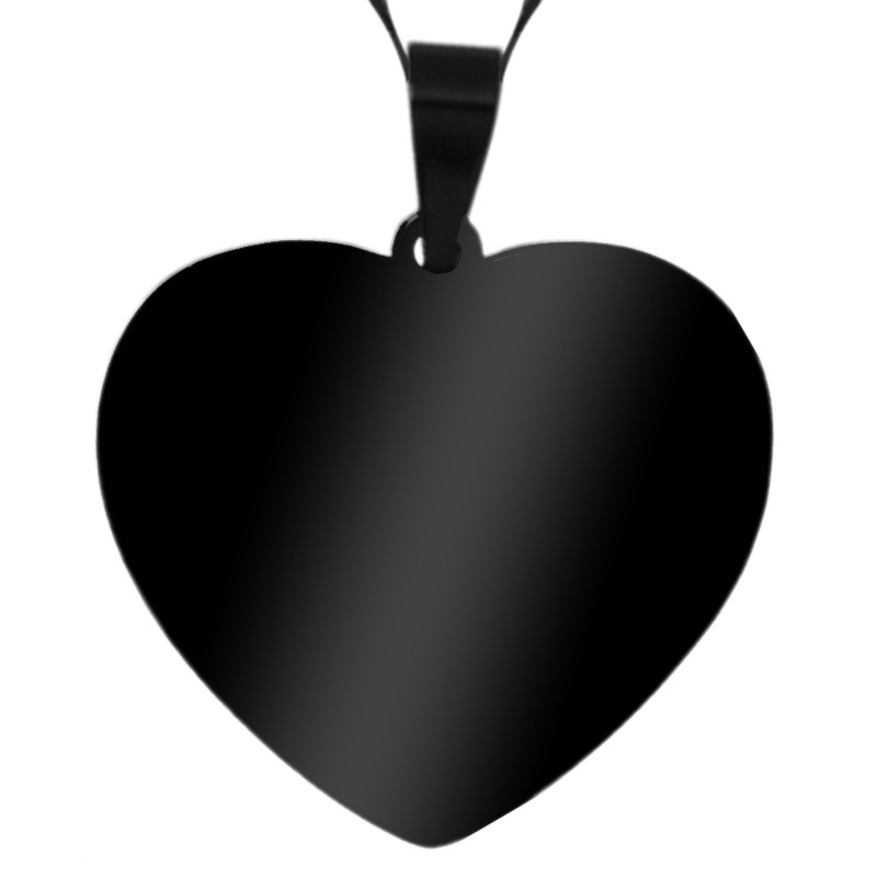                  Colier Personalizat Inima Mica Inox Negru Poza si Mesaj
               