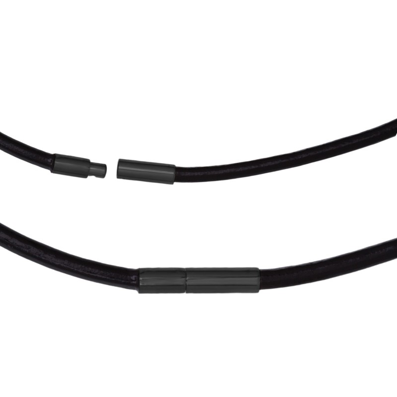                  Colier Personalizat Romb Inox Negru Piele Poza si Mesaj
               