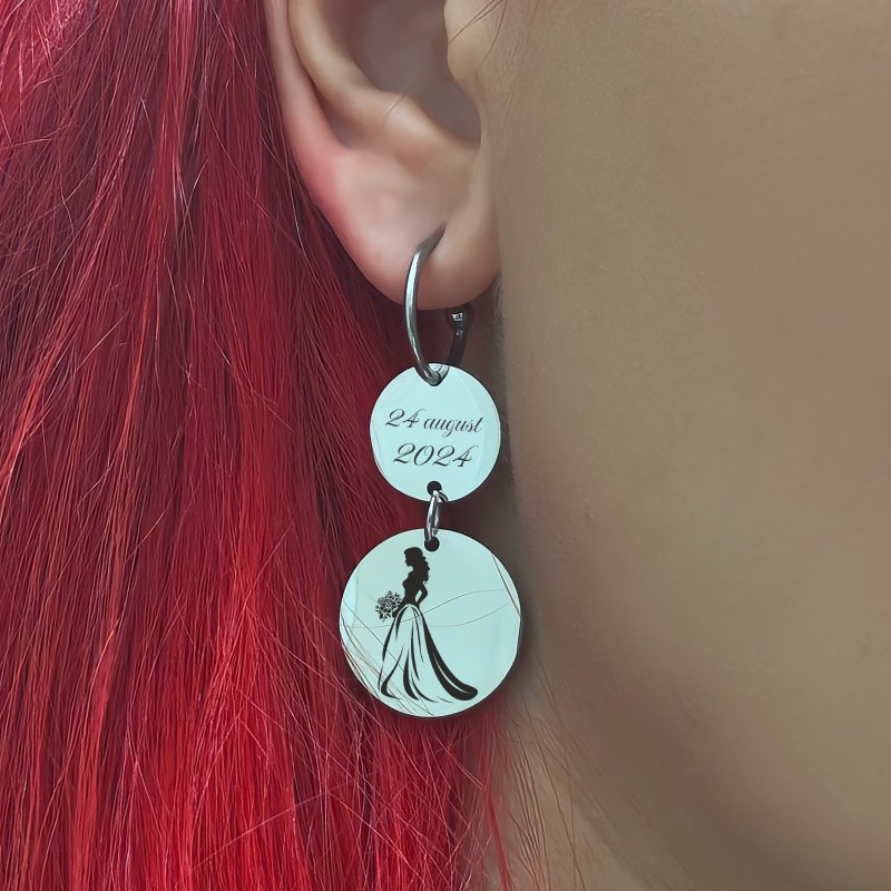                  Cercei personalizati Banuti Inox Argintiu Nunta Botez
               