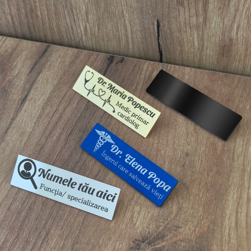                  Ecuson Personalizat Inox Albastru Nume Doctor Inger
               