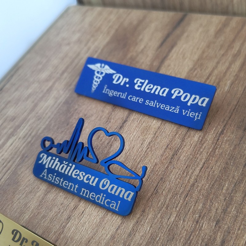 Ecuson Medical Personalizat Inox Albastru Medic Chirurg
