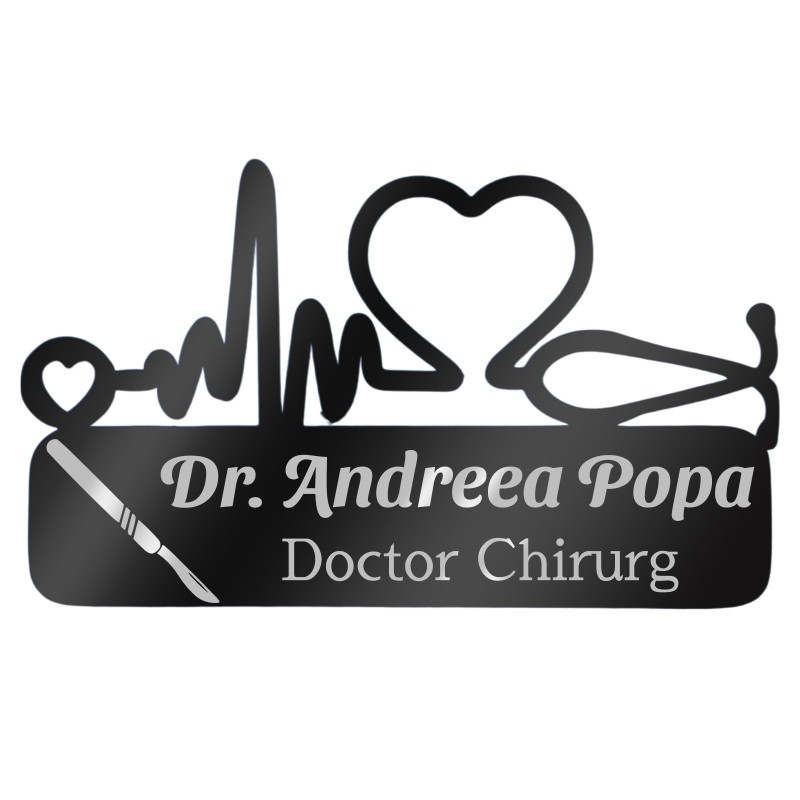                  Ecuson Medical Personalizat Inox Negru Medic Chirurg
               