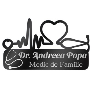 Ecuson Medical Personalizat Inox Negru Medic de Familie
