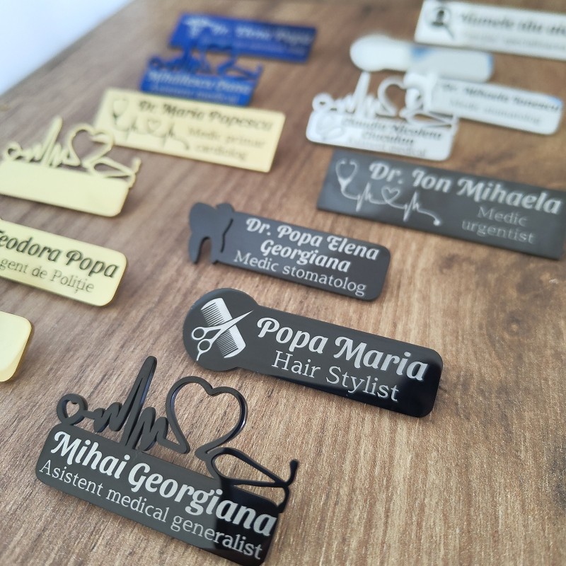 Ecuson Medical Personalizat Inox Negru Medic de Familie