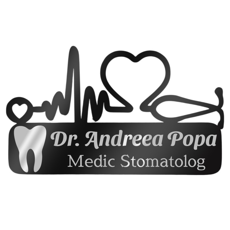                  Ecuson Medical Personalizat Inox Negru Doctor Stomatolog
               