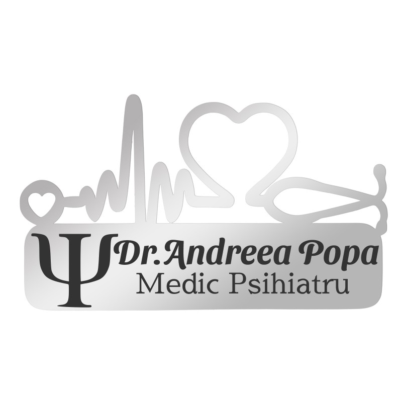 Ecuson Medical Personalizat Inox Argintiu Medic Psihiatru