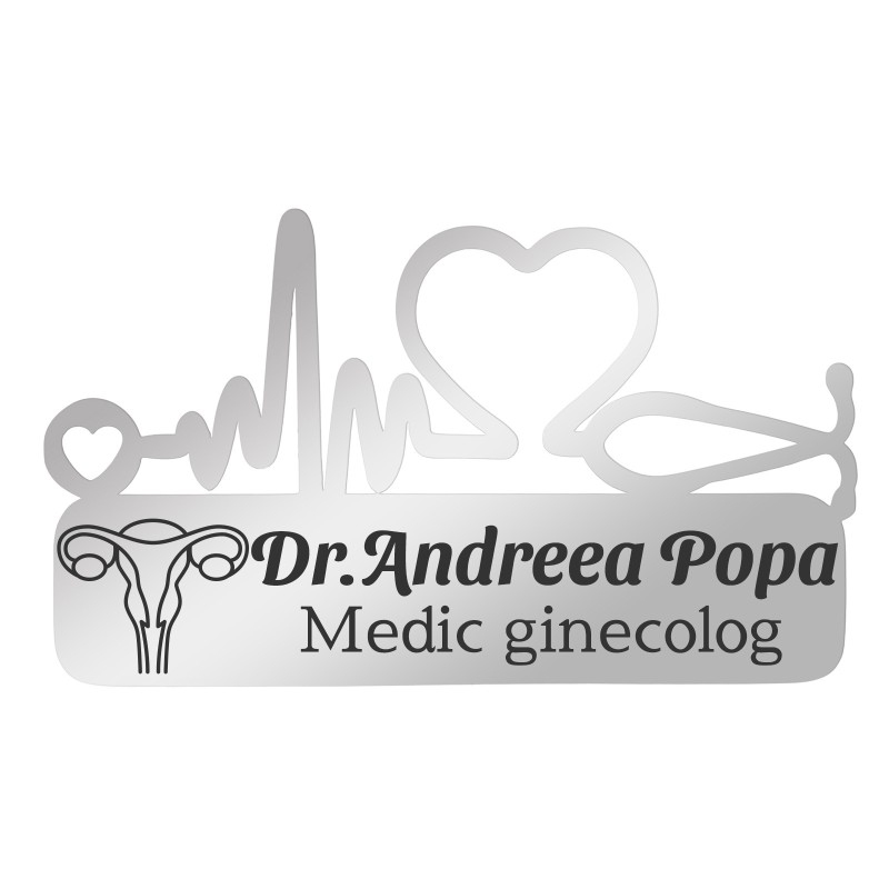 Ecuson Medical Personalizat Inox Argintiu Medic Ginecolog