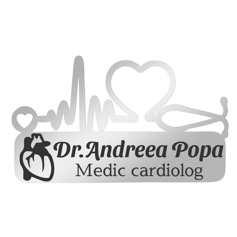                  Ecuson Medical Personalizat Inox Argintiu Medic Cardiolog
               