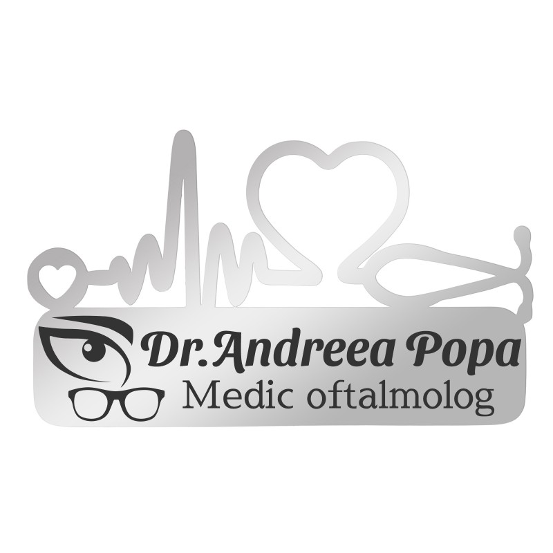                  Ecuson Medical Personalizat Inox Argintiu Medic Oftalmolog
               