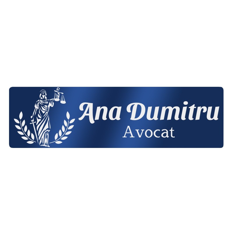                  Ecuson Personalizat Inox Albastru Nume Avocat
               