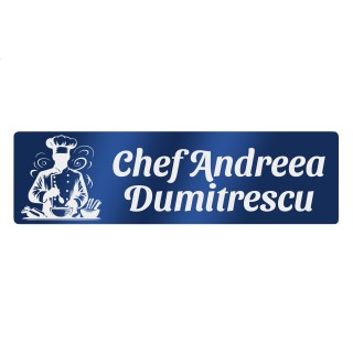 Ecuson Personalizat Inox Albastru Nume Bucatar Chef