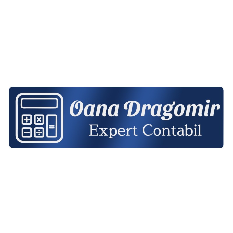 Ecuson Personalizat Inox Albastru Nume Contabil