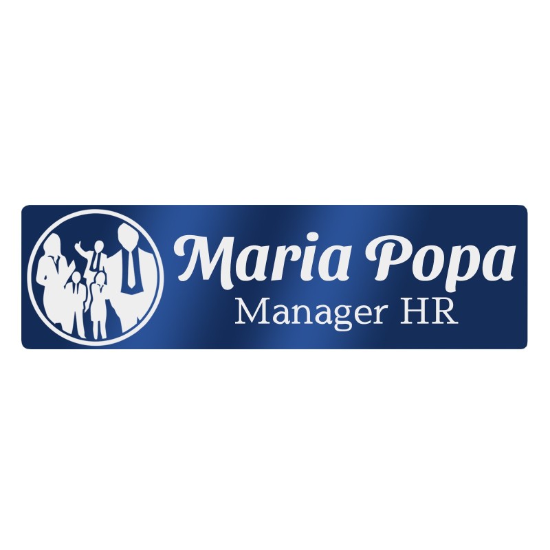                  Ecuson Personalizat Inox Albastru Nume Manager Resurse Umane
               