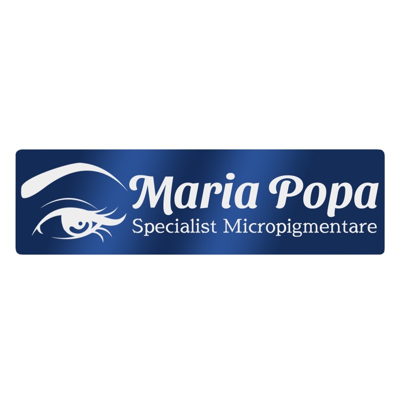 Ecuson Personalizat Inox Albastru Nume Specialist Micropigmentare