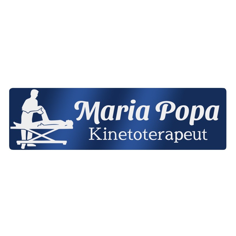                  Ecuson Personalizat Inox Albastru Nume Kinetoterapeut
               