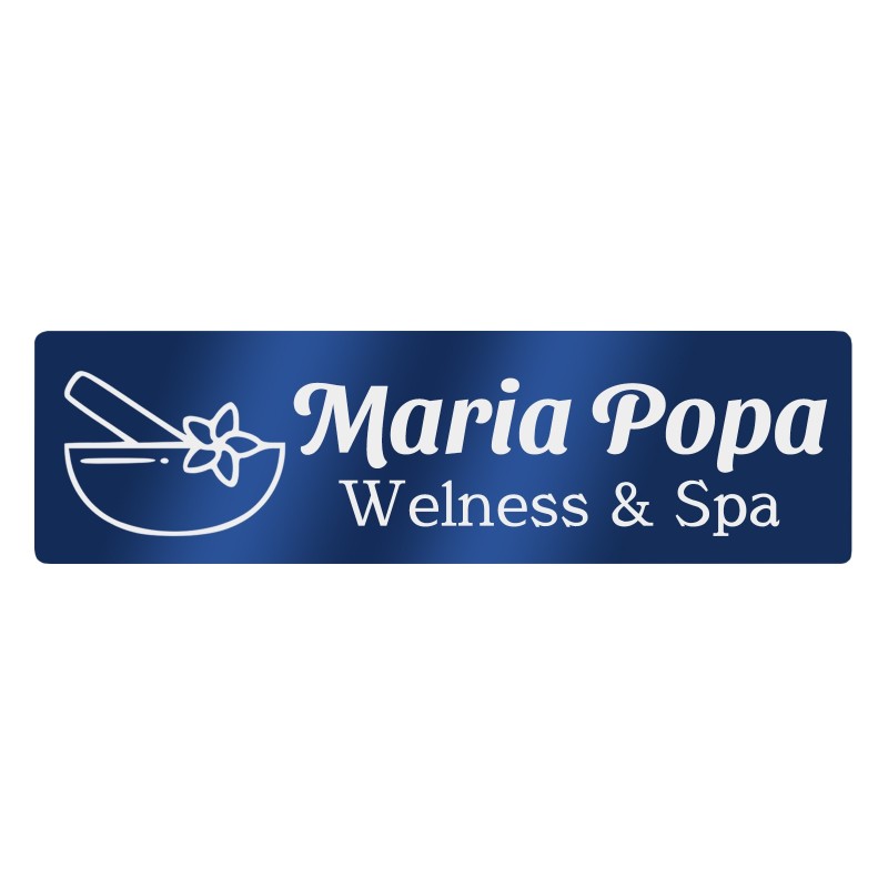 Ecuson Personalizat Inox Albastru Nume Wellness Spa