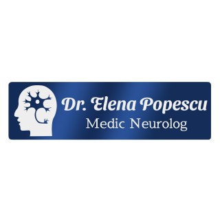 Ecuson Personalizat Inox Albastru Nume Doctor Neurolog