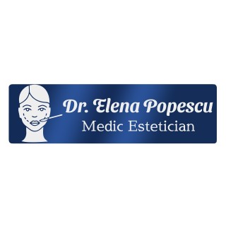 Ecuson Personalizat Inox Albastru Nume Doctor Estetician